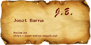 Joszt Barna névjegykártya